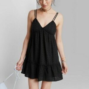 Wild Fable Mini Dress Women’s L Black Sleeveless 100% Cotton